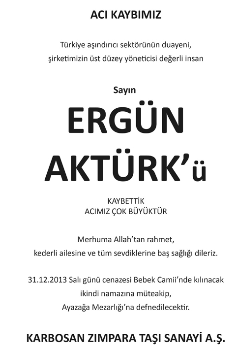 Vefat İlanı