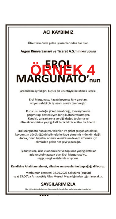 Başsağlığı İlanı