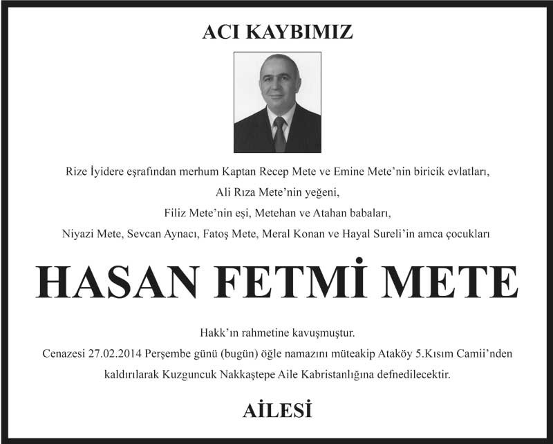 Vefat İlanı