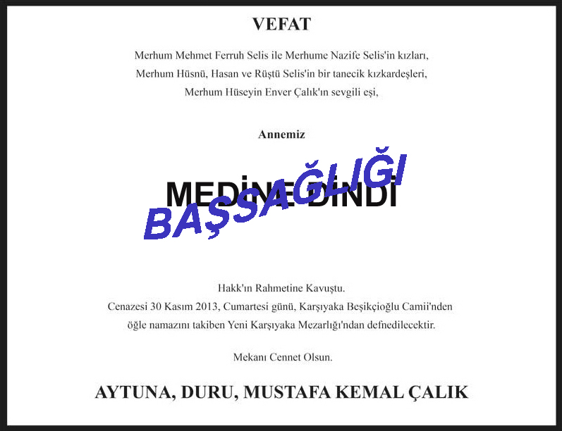 Başsağlığı İlanı