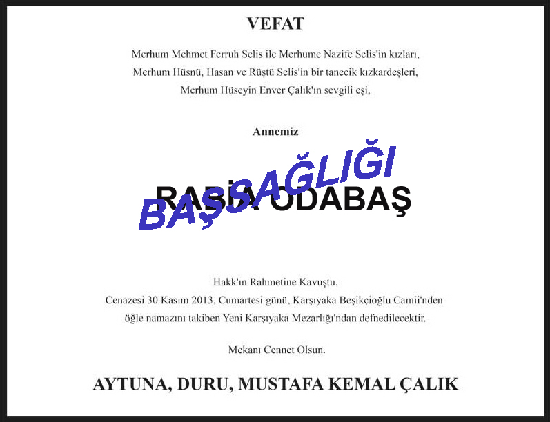 Başsağlığı İlanı