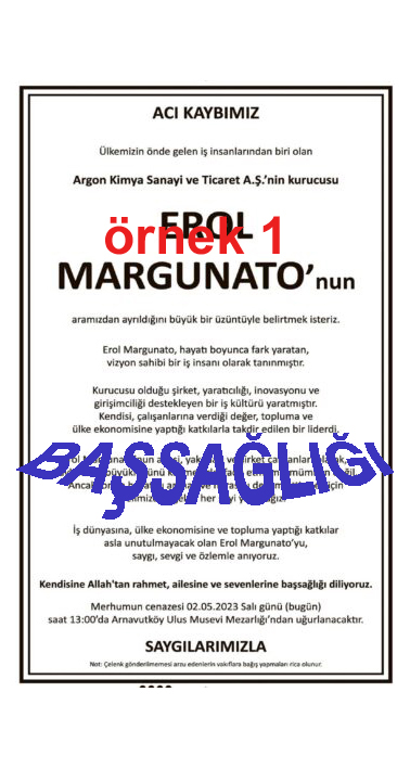 Başsağlığı İlanı