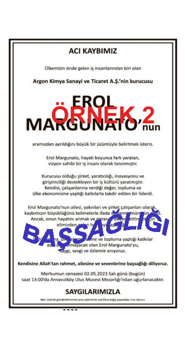 Başsağlığı İlanı